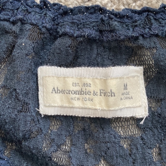 Abercrombie & Fitch Navy Laced Top with 3/4 Sleeves - Picture 8 of 9